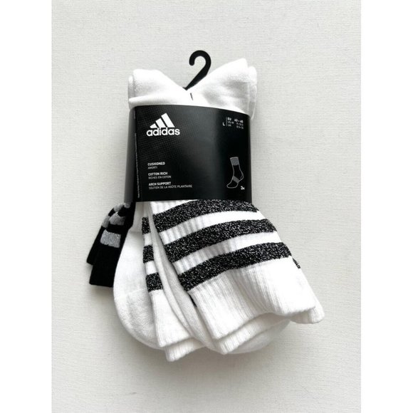 Adidas GB3543 Set of 3 Glam Crew Socks  ( L ) - Picture 1 of 1